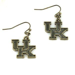 University of Kentucky UK Wildcats Earrings Vintage Style Logo Shepherd hook NWT